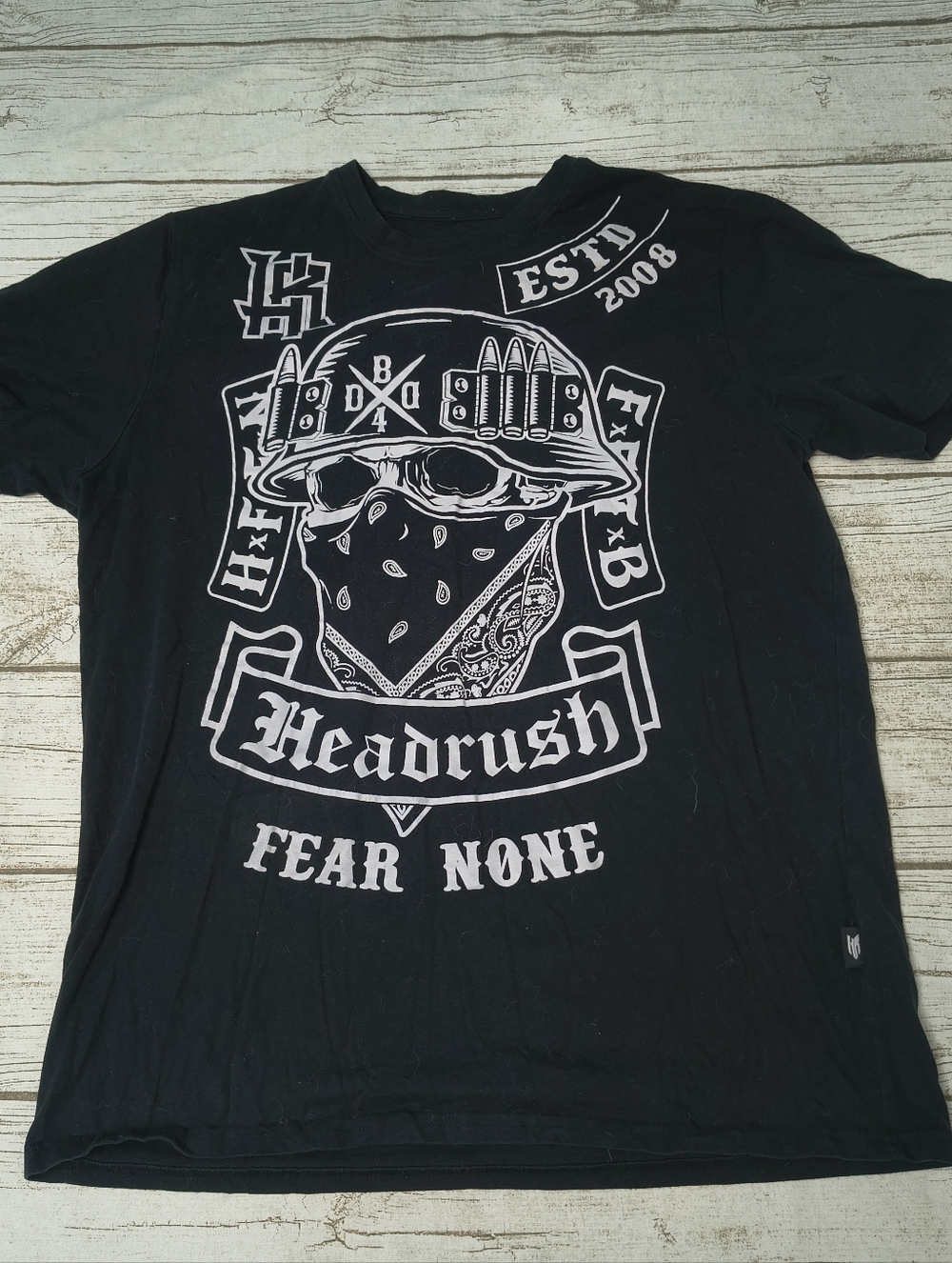 Headrush Black Double Sided T Shirt Large
